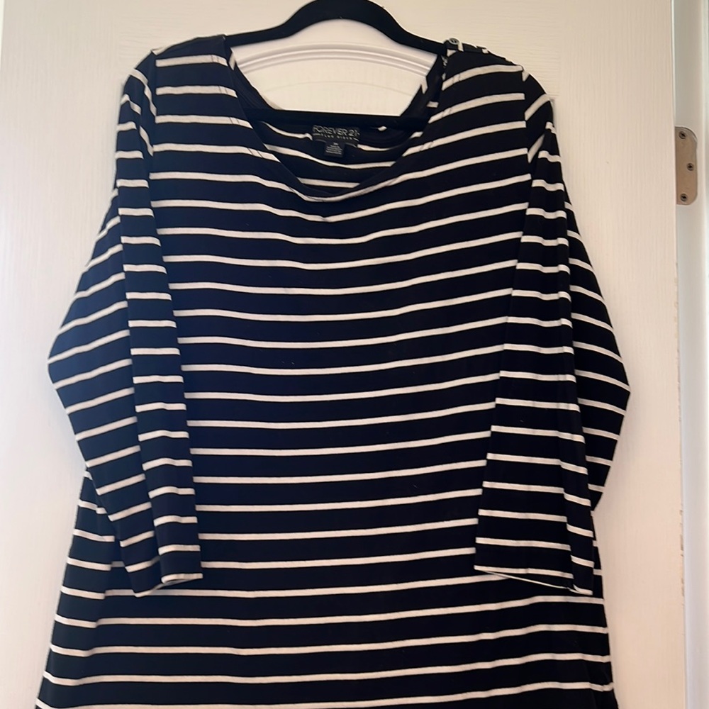 Classic black and white striped T-shirt